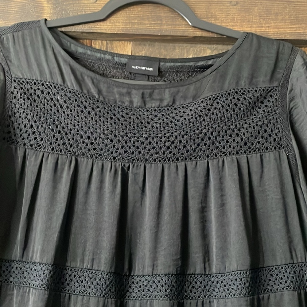 WHO WHAT WEAR Mesh Ruffle Dress - Picture 6 of 13